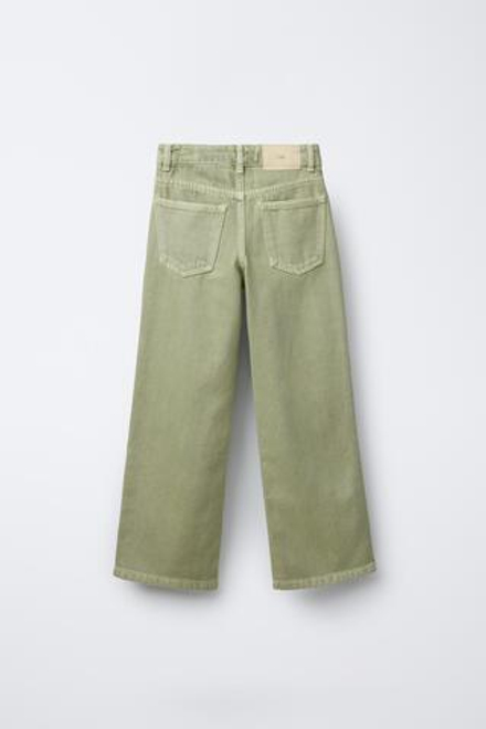 ZARA ДЖИНСЫ WIDE LEG, ЗЕЛЕНЫЙ