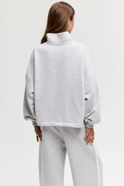 Олимпийка на молнии цвета серый меланж