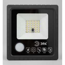 ЭРА Прожектор светодиодный уличный на солн. бат. 20W, 350 lm, 5000K, с датч. движения, ПДУ, IP65 (6/