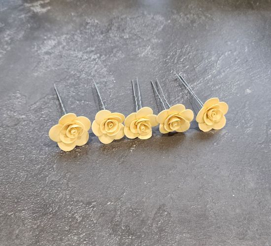 Набор шпилек "Розочки мини" латекс, 5 шт, белые