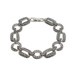 "Ортан"  браслет в серебряном покрытии из коллекции "Дикие кошки" от Jenavi с замком карабин