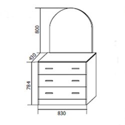 Комод с зеркалом "Фант" (ясень анкор темный/ясень анкор светлый), ЛДСП, Фант-мебель, г. Волжск