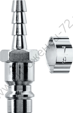 KRAFTOOL штуцер ″елочка″, 6 мм - рапид штуцер, с хомутом, переходник (06597-06)