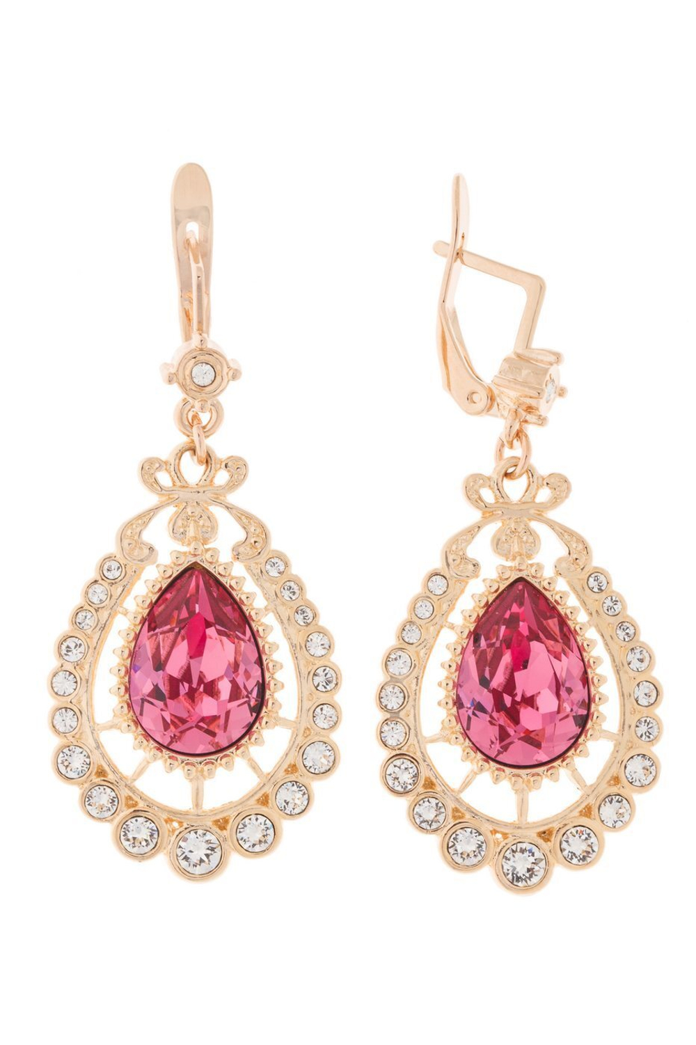 "Бернандот" серьги в золотом покрытии из коллекции "Реплики истории" от Jenavi с английским замком