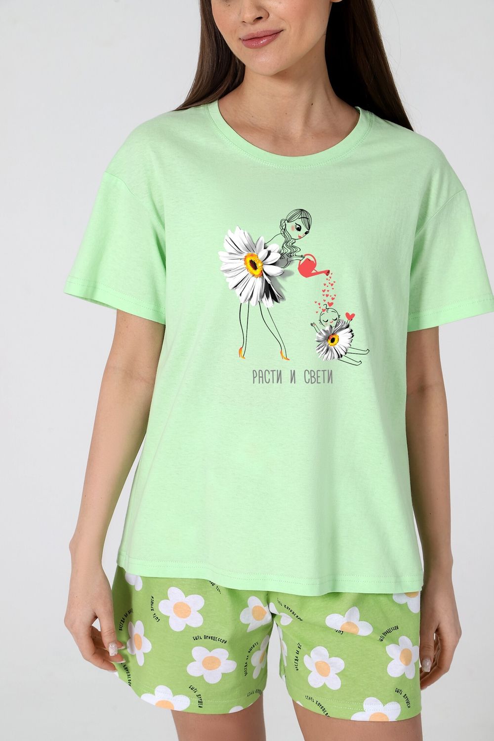 Пижама женская Ромашка-4 Виотекс ЗЕЛЁНЫЙ