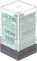 Chessex 7-dice set Marble Green / Dark Green