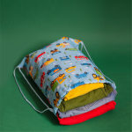 Мешок в садик 33х40, Машинки принт (голубой)