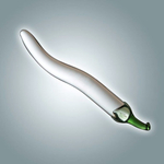 Прозрачный анальный стимулятор в форме перчика - 21 см. (Цвет: прозрачный)