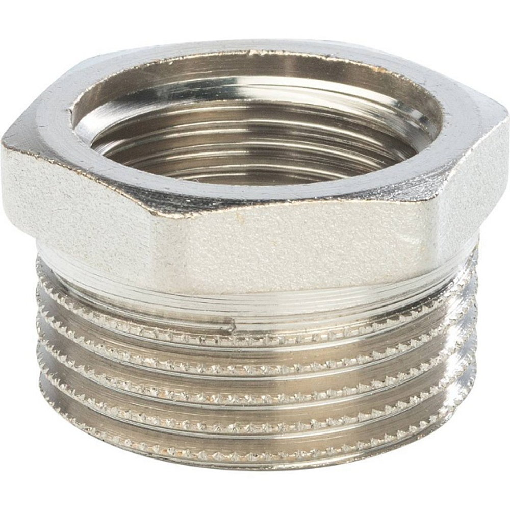 Футорка STOUT SFT 0029 - 1" x 3/4" (для стальных труб, латунь никелированная)