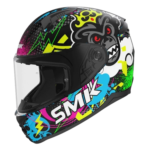 Шлем детский SMK BIONIC YOUTH CHIMPZ, цвет матовый мультиколор (YS)