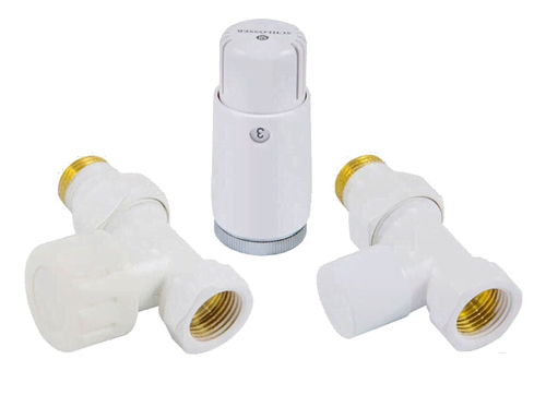 Комплект узла нижнего подкл SCHLOSSER прямой STANDARD MINI 1/2quot; (белый) с термоголовкой MINI DIAMANT М30х1,5