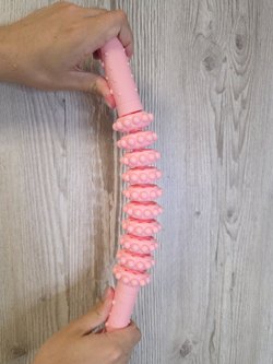 Ручной роликовый массажер для тела 38 см розовый (0038-2)