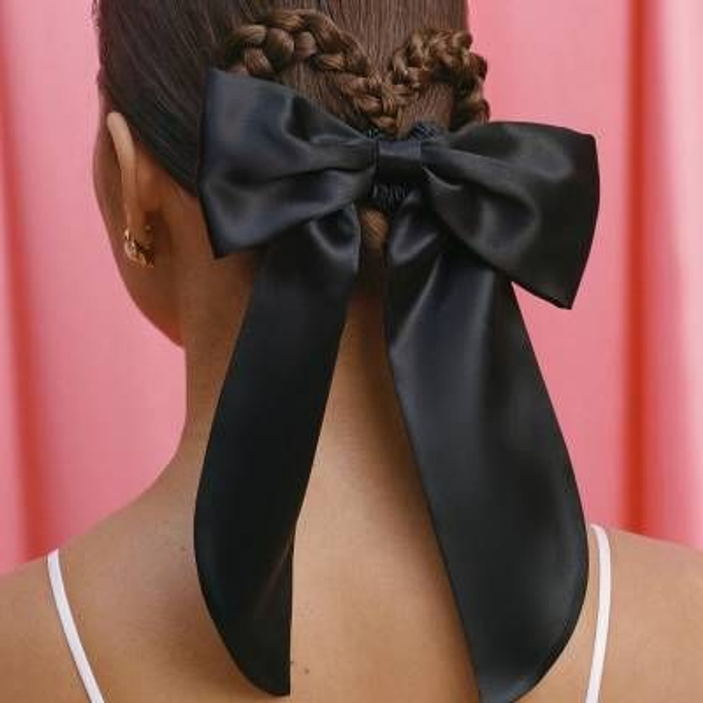 Slip Резинка для волос Pure Silk Hair Bow - Black