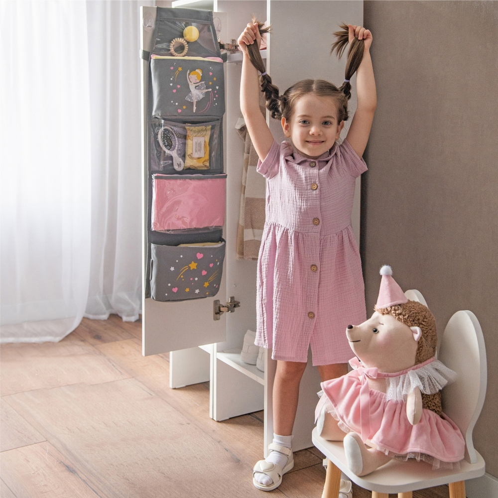 Кармашки для детского сада, на липучке. Балерина с объёмной юбкой