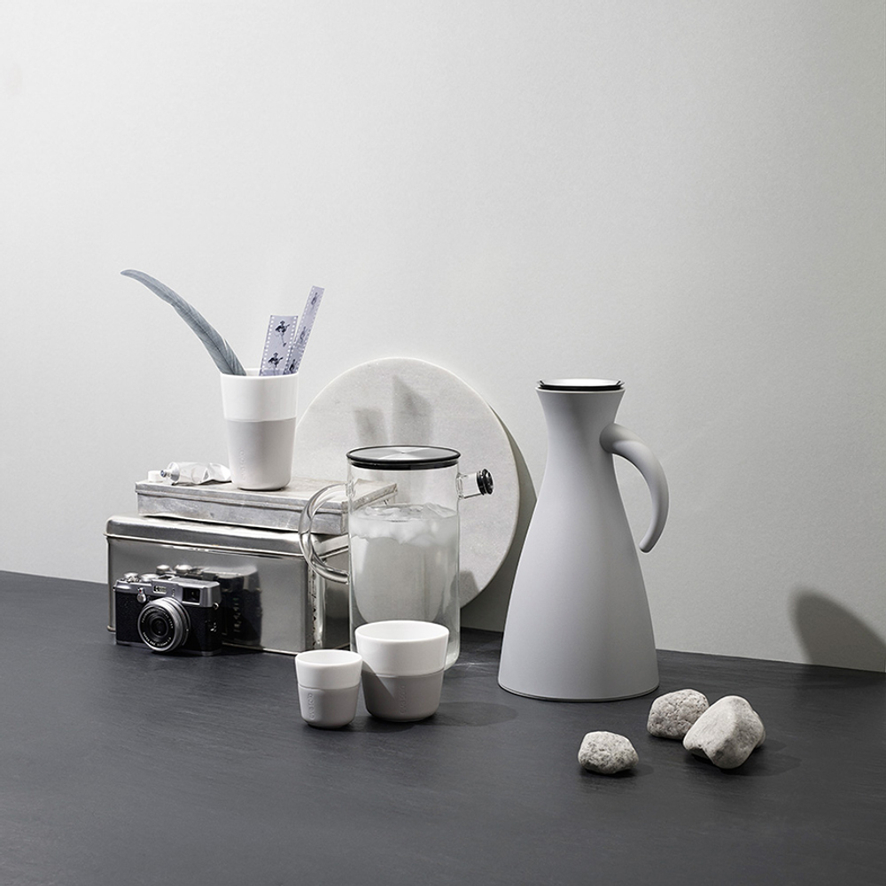 Термокувшин vacuum 1 л высокий серый матовый