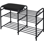 Этажерка для обуви с ящиком «Люкс» (ЭТЛ5-1/Ч черный/матовый черный)