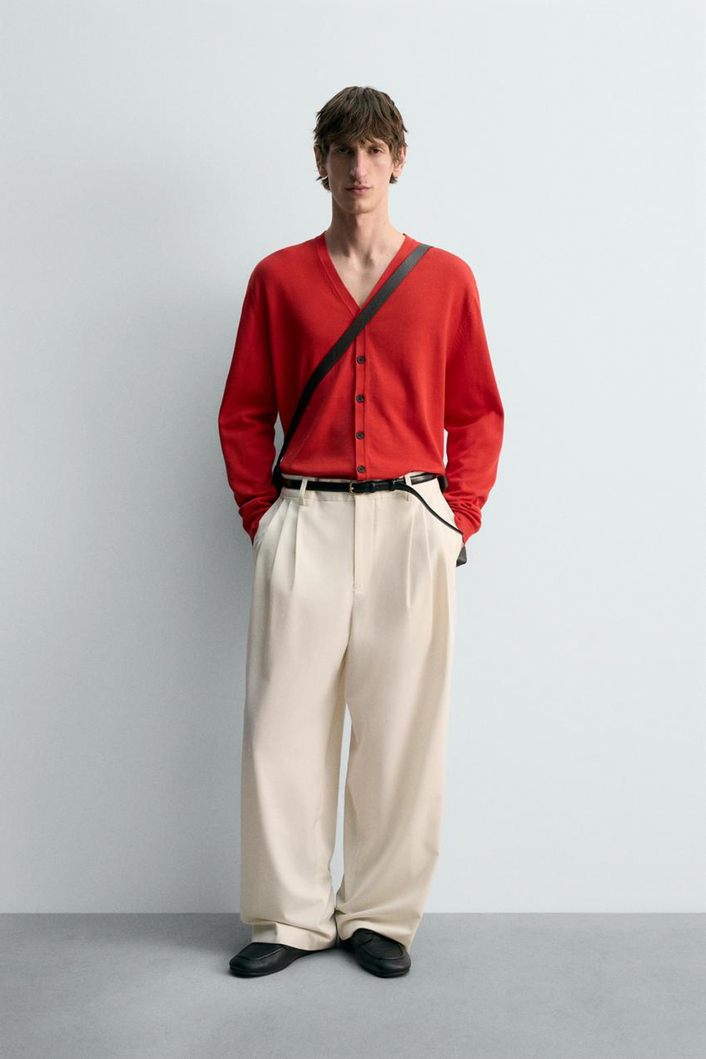 ZARA КАРДИГАН RELAXED FIT LIMITED EDITION, КРАСНЫЙ