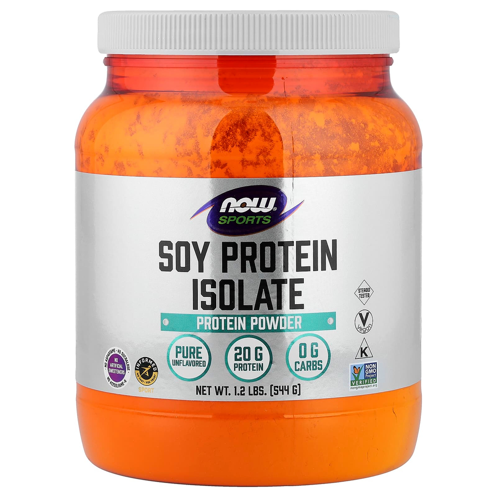 NOW Foods, Sports, чистый изолят соевого белка, без добавок, 544 г (1,2 фунта)