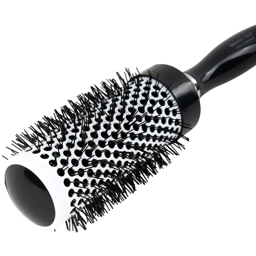 Расческа для укладки волос термобрашинг 24,5х6х4,5 см, круглая, продувная, черная, MONTE VITA (МОНТЕ ВИТА), 457418