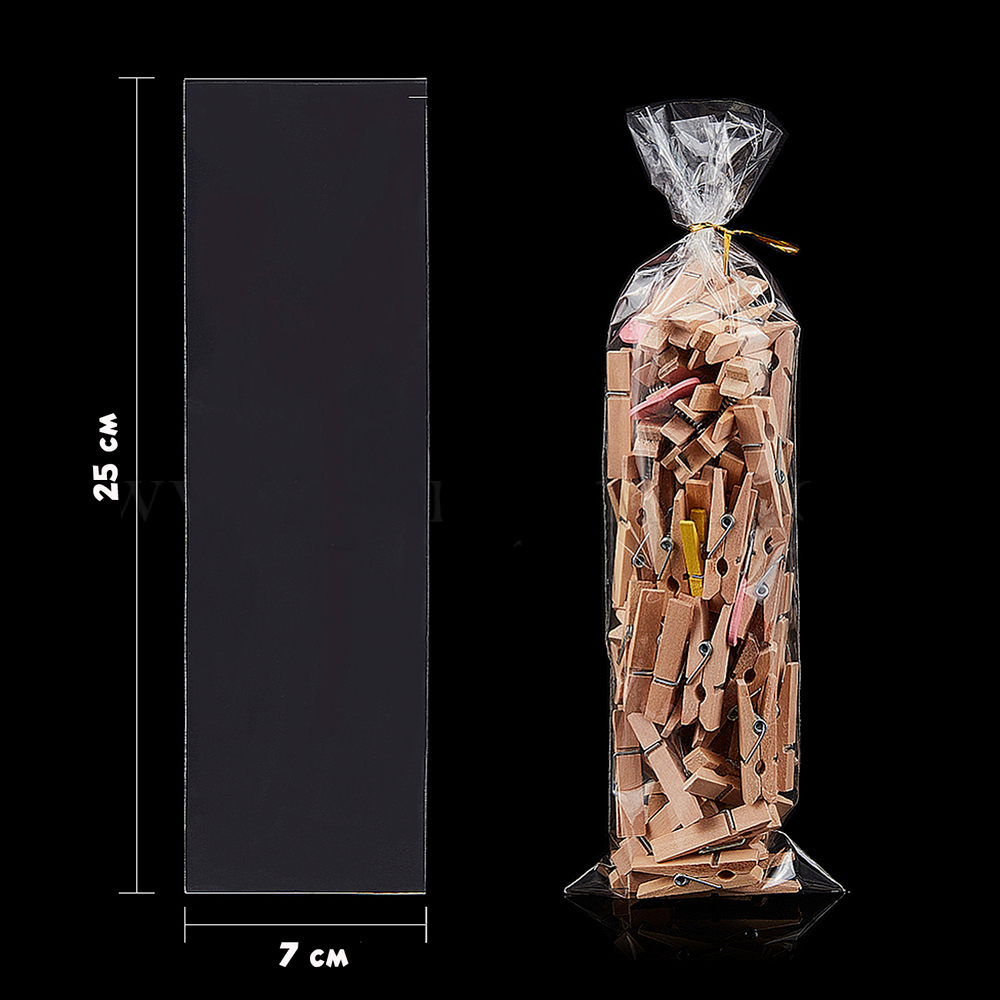 Пакеты 7х25 см БОПП без клеевого клапана