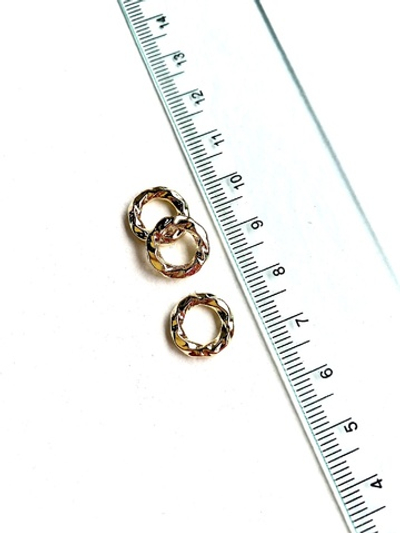 112-з Подвеска "Бублик", колечко, мятый метал, 12мм, позолота шт