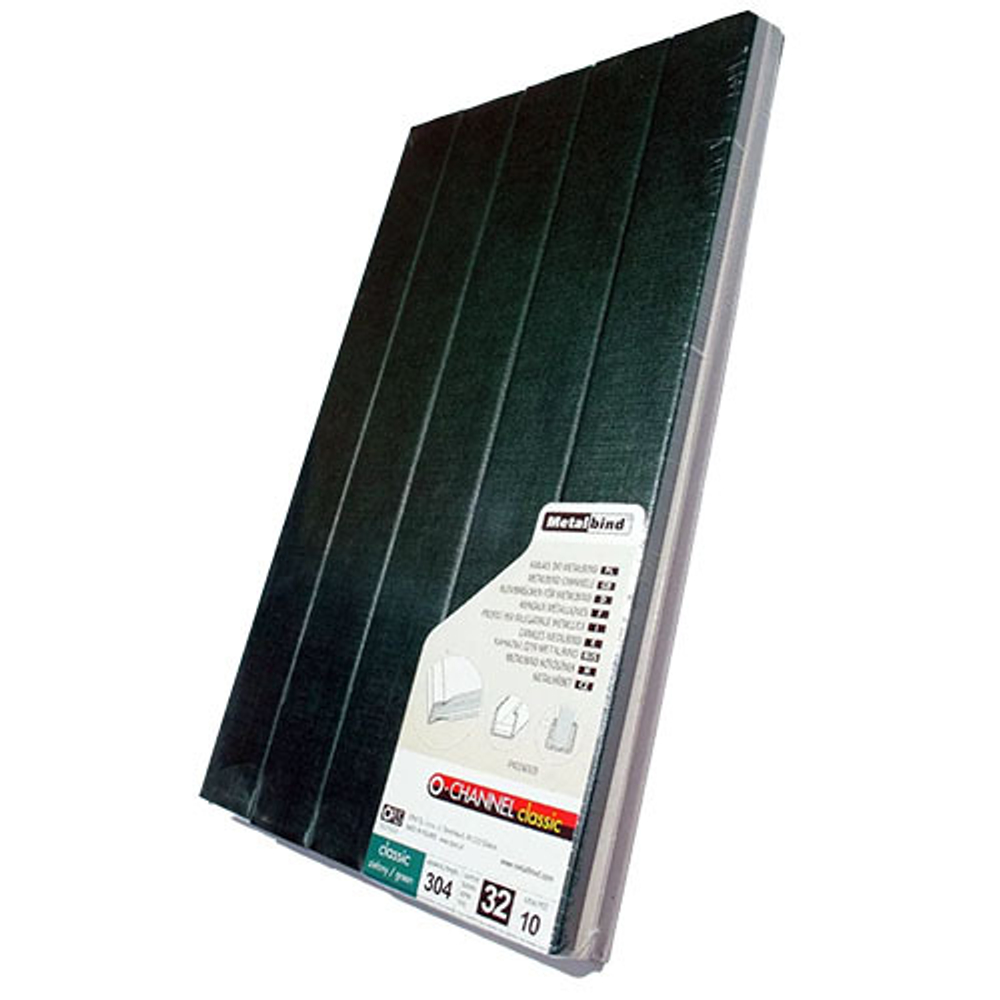 ЦВЕТНОЙ КАНАЛ С ПОКРЫТИЕМ 32 мм А4 ЗЕЛЕНЫЕ упак. 10 шт