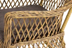 "Эспрессо-80 L" обеденная группа плетеная, цвет соломенный
