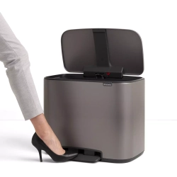 Brabantia - Контейнер для мусора Bo 3х11л с сегрегацией, платина / артикул   121067  / GTIN 8710755121067