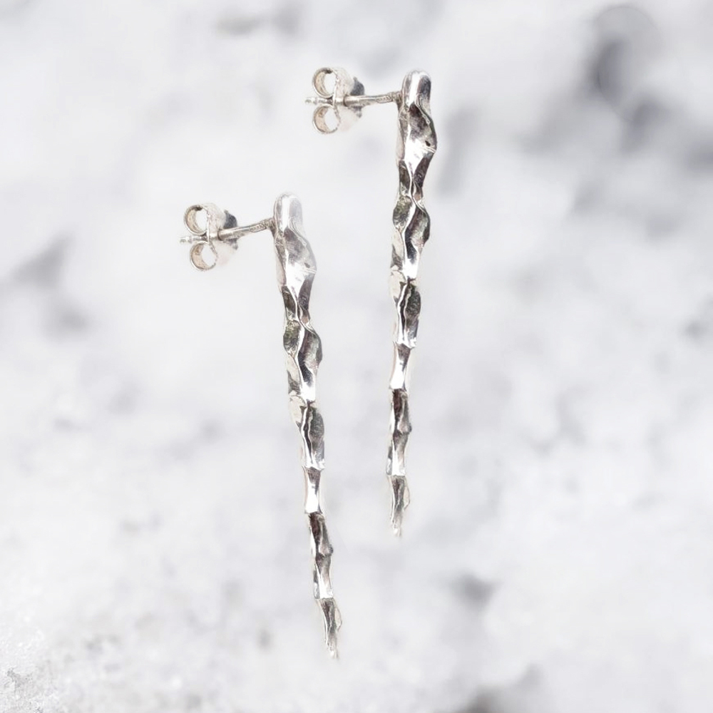 Серьги-сосульки "Серебряная свеча"