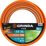 GRINDA FLEX 3, 1/2″, 25 м, 25 атм, из термоэластопласта, трёхслойный, армированный, гибкий, поливочный шланг, PROLine (429008-1/2-25)