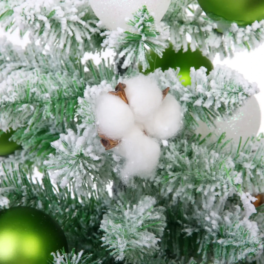 Елка декоративная «Нежность» 90 см, ПВХ с белым напылением (136 веток), Салатовый