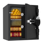 Сейф огнестойкий DELI "ET581" электронный замок + ключ, 380х300х420 мм, 25,4 кг, черный