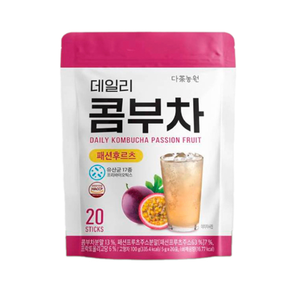 Комбуча корейская набор 20 шт Маракуйя Danongwon Daily Kombucha Passion fruit,  Корея