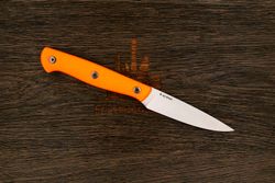 Нож кухонный MOYO Аппарель овощной 100мм, сталь AR-RPM9, рукоять G10-extra оранжевый