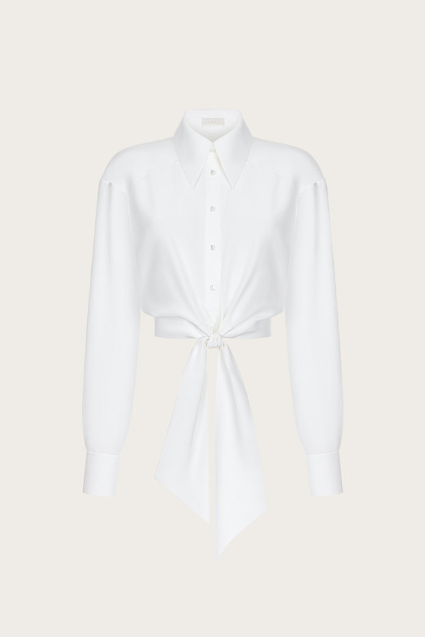 Блуза из молочного шелка