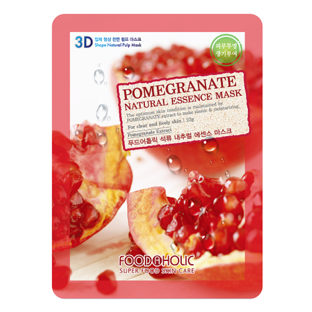 Маска для лица FoodaHolic 3D Pomegranate Natural Essence Mask тканевая с экстрактом граната 23 г