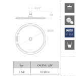 Лейка тропического душа круглая нерж. сталь RM250