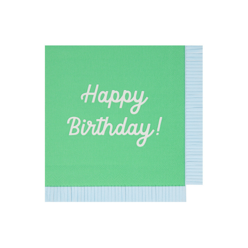 Салфетки большие цветные "Happy Birthday" 16 шт.