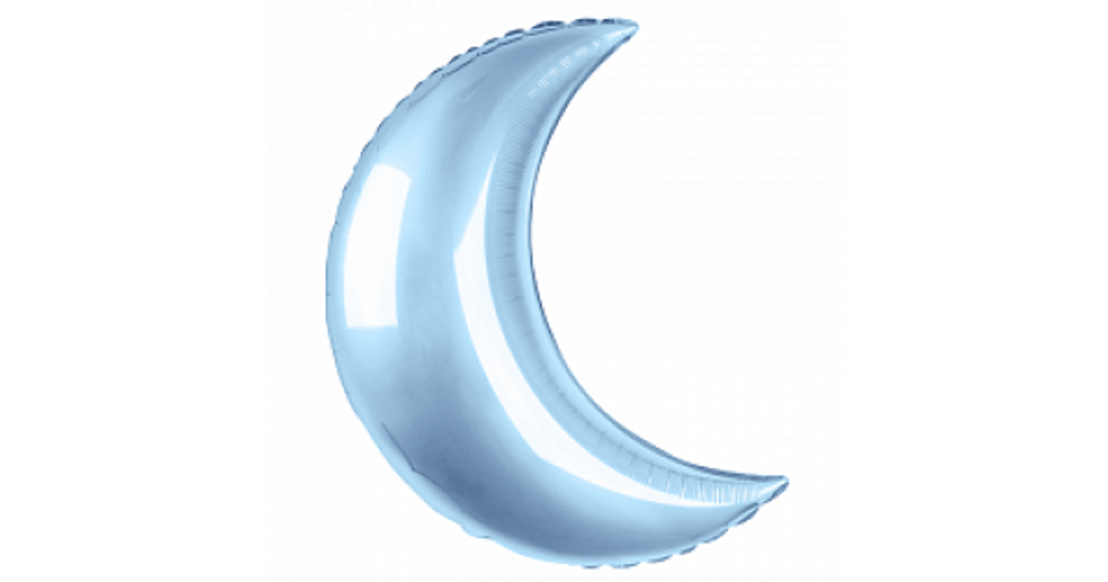 Шар (35""/89 см) Фигура, Полумесяц, Голубой, 1 шт. М007