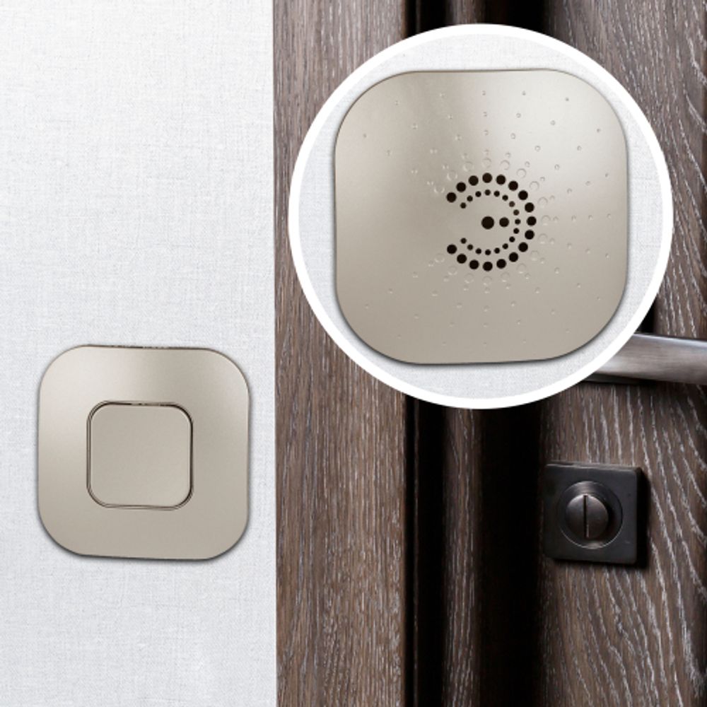 Звонок дверной ЭРА BIONIC Champagne беспроводной шампань 6 мелодий | Электрозвонки беспроводные