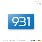 Номер на дверь 931, табличка на дверь для офиса, квартиры, кабинета, аудитории, склада, голубая 120х70 мм, Айдентика Технолоджи