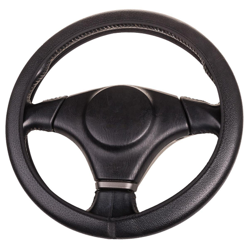 Оплетка руля для перетяжки Skyway Eco Flex-2 экокожа M черная