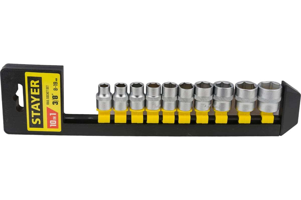 Головки торцевые (8-19 мм; 3/8") 10 шт. "STANDARD" STAYER 27757-H10