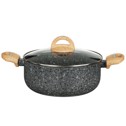 LEBEN Майнц Кастрюля с крышкой d20см, 2,2л, антипригарное "гранитное" покрытие, индукция