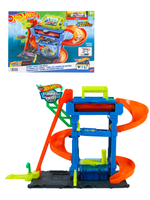 Игровой набор Hot Wheels City Автомойка Безумные виражи HTN80 City Tunnel Twist Car Wash с изменением цвета, машинкой 4+