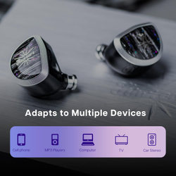 Наушники проводные Kiwi Ears Airoso, внутриканальные, гибридные, без микрофона, 3.5 мм