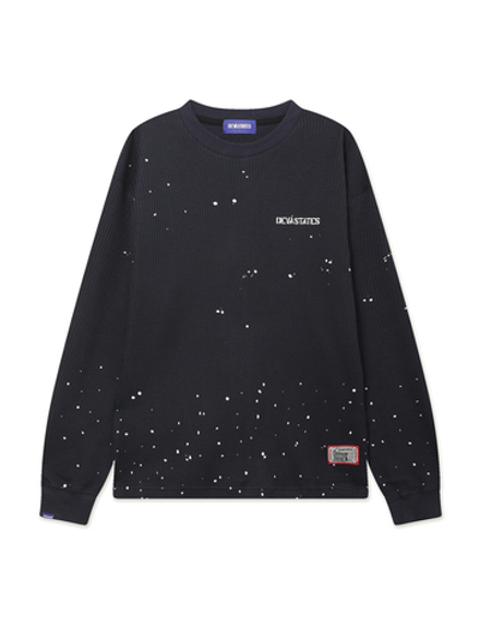 Мужской Лонгслив Crewneck Waffle Top - Splats - Navy Blue