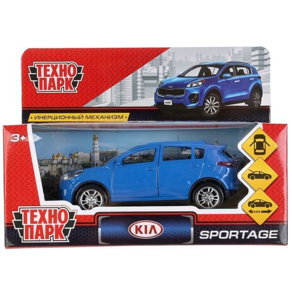 Модель ин. мет. "Kia Sportage" 12см, открыв. двери, синий в коробка SPORTAGE-BU (Технопарк)