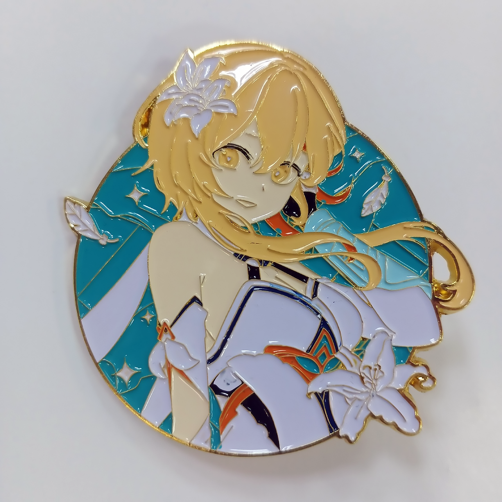 Большой пин "Genshin Impact / Геншин - Сяо, Ху Тао, Венти, Кэ Цин, Чжун Ли, Эола, Гань Юй, Люмин"