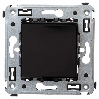 Выключатель одноклавишный в стену, "Avanti", "Черный квадрат"